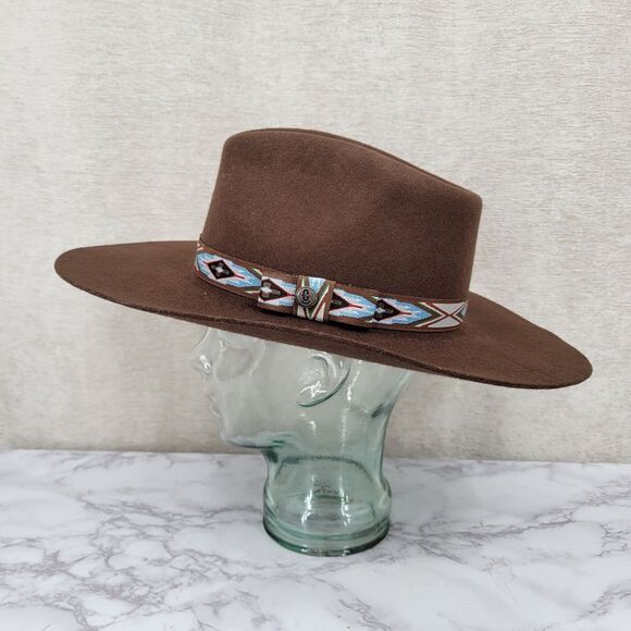 ROCKIN C by Cavenders 100 Australian Wool Brown Felt Western Hat Women's Large - Picture 1 of 13